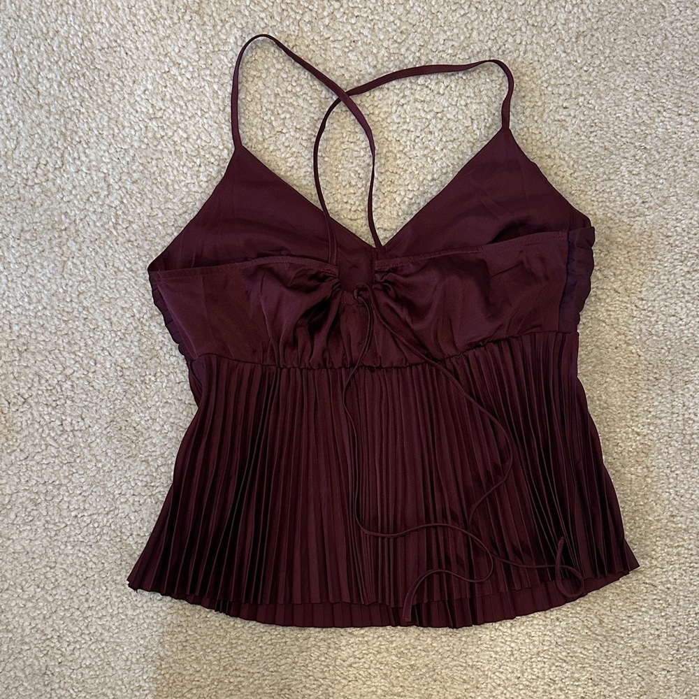 Banana Republic Dark Cherry Pleated Camisole - Picture 4 of 6